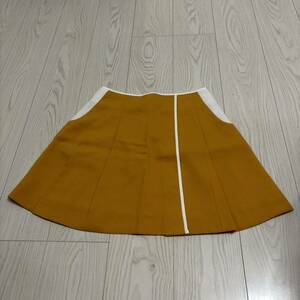 未使用●MILKFED. ミルクフェド PIPING MINI SKIRT パイピング ミニ スカート/ミニスカ/黄色/イエロー/ショート/ライン/ブランド★1144-4