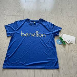 未使用●UNITED COLORS OF BENETTON ユナイテッド カラーズ オブ ベネトン benetton ロゴ Tシャツ/ロイヤル ブルー/青/半袖/冷感★1154-4