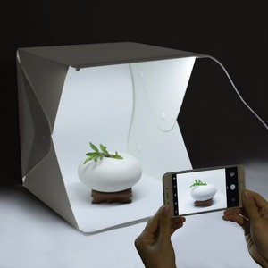  sending 300 jpy *LED light installing / photographing box small size 22.6*23*24 cm photographing kit simple Studio assembly type 20 piece photographing for lighting folding portable v