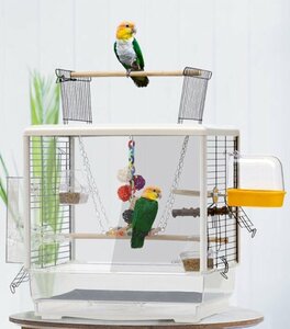 ペットの観賞に◆両面クリアタイプS 金網窓 大型鳥かご（鳥かご　バードゲージ　鳥小屋　鳥カゴ オウム 透明）□▽