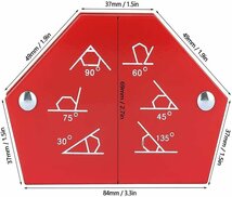 6個 マグネット 仮止め磁石 マグネットホルダー 磁気 溶接 ホルダー ポジショナー 強力 マルチ角度 コーナー クランプ 矢印 三角 六角▽_画像2