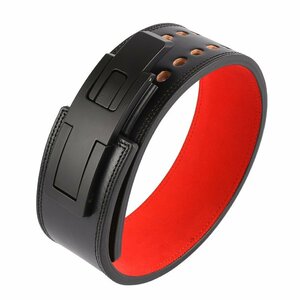  training belt power belt lever action belt re barbell tolifting belt one touch changeable type black red 13mm L size ^
