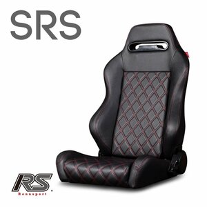 セミバケットシート SRS キルティング PVC (右用) 赤ステッチ RENNSPORT レンシュポルト