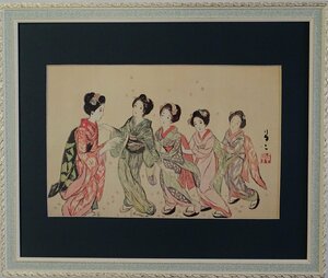 Art hand Auction 작가: 다케히사 유메지 제목: 벚꽃 아래 오미인 기법: 일본화(복제) No. 0-2-R5-1-22-18.5, 그림, 일본화, 사람, 보살