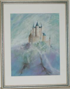 Art hand Auction Artist: Unknown Title: Chateau (Castle) Pastel painting (H1-R4-6-23-30.0), Artwork, Painting, Pastel drawing, Crayon drawing