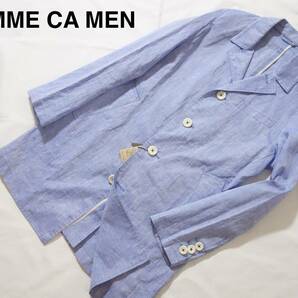 【送料無料】新品 春夏物 COMME CA MEN コムサメン 最高級リネン100% スプリングコート メンズ M 水色 清涼感◎ オンオフ兼用 ARTISAN