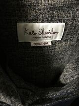 Kate Sheridan BATWING COAT バットウィングコート ワックスドコットン ドルマン調 フーデッド ジャケット ダブル ネイビー_画像3