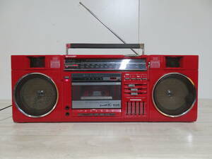 SHARP sharp GF-382R radio-cassette stereo tape recorder red color Showa Retro present condition goods power cord attaching non smoking environment. addition image equipped 