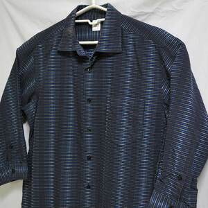  old clothes * Takeo Kikuchi 7 minute sleeve shirt navy dot sk.a size 3 M corresponding xwp