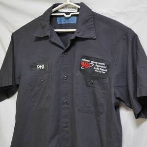 古着●シンタス 半袖ワーカーシャツ スミスウエスト サービス センター AAA公認 L 左袖裏傷 xwp