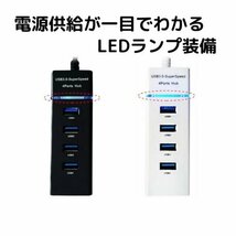 USBハブ 白Hub 4ポート コンパクト 充電 小型_画像3