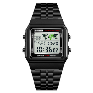 30m防水 デジタル腕時計 ステンレス スポーツ ブラック黒 CASIOカシオワールドタイムA500WA-1ではありません