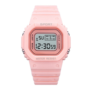 韓国スタイル レディースデジタル腕時計 かわいい オルチャン ペールピンク くすみピンク キッズ(カシオCASIO G-SHOCKではありません)