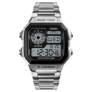 50m防水 デジタル腕時計 ステンレス スポーツ シルバー銀 CASIOカシオチプカシAE-1200WHDではありません