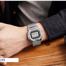 30m防水 ダイバーズウォッチ デジタル腕時計 ステンレス スポーツ シルバー銀CASIOカシオG-SHOCKではありません_画像5