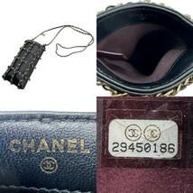 シャネル CHANEL スマホポーチ レザー ブラック z0926_画像10