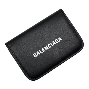 バレンシアガ BALENCIAGA 三つ折り財布 レザー ブラック t19304g