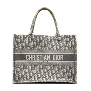 クリスチャンディオール Christian Dior ハンドバッグ トートバッグ ブックトート ミディアム キャンバス グレー z0223