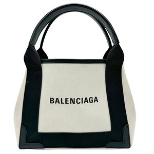  Balenciaga BALENCIAGA ручная сумочка темно-синий бегемот sXS парусина черный × слоновая кость z1262