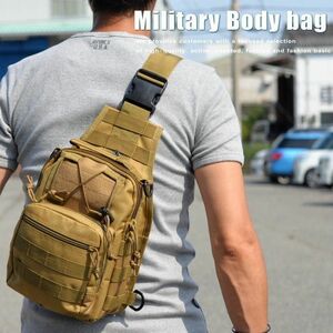 ボディバッグ バッグ ワンショルダー メンズ Military ミリタリー カーキ サイクリング 釣り アウトドア　新品