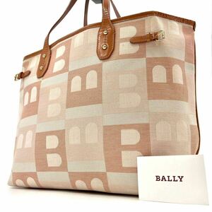 1 иен { превосходный товар * большая вместимость }BALLY Bally большая сумка бизнес рука плечо ..A4* PC возможно парусина B Logo общий рисунок мужской женский розовый 