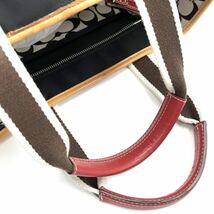 1円《 定価8万・正規品 》COACH コーチ ビジネス トートバッグ メンズ ナイロン レザー PC収納◎ ユニセックス チャーム ロゴ ブラック 黒_画像7