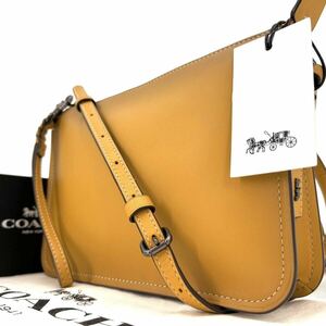 1円《 現行品・新品タグ付き 》COACH コーチ ソーホー クロスボディ ショルダーバッグ メンズ グラブタンレザー ライトブラウン 斜め掛け