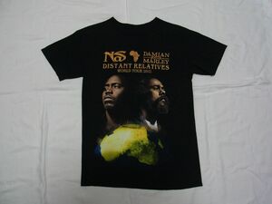 ☆美品・未着用☆ Nas & Damian Marley ナズ & ダミアン・マーリー 『Distant Relatives』 ツアー Tシャツ sizeS 黒 ☆USA古着 RAP TEES