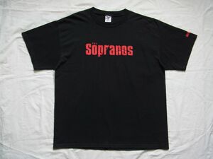 ☆美品☆ 90s00s ビンテージ The Sopranos ザ・ソプラノズ 哀愁のマフィア ロゴ Tシャツ sizeXL 黒 ☆USA古着 HBO オフィシャル GoodFellas