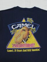 ☆ 80s USA製 ビンテージ CAMEL キャメル Tシャツ sizeL ネイビー ☆古着 ノベルティ OLD 70s PLAYBOY プレイボーイ 3D EMBLEM ハーレー_画像7