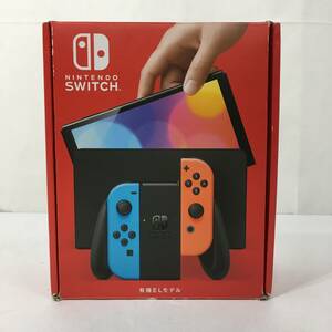 : 中古 Nintendo Switch 有機ELモデル Joy-Con(L)/(R) ネオンブルー/レッド 動作確認/初期化済 本体,グリップキズ有 箱イタミ有 スイッチ