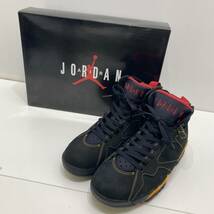 【中古】NIKE AIR JORDAN 7 RETRO CU9307-081 26.5cm BLACK/CITRUS-VARSITY RED 1円～_画像1