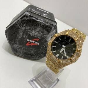 【中古】CASIO G-SHOCK GA-2100 5811 キュービック ジルコニア ゴールド カスラム ブラック / カシオ ジーショック 1円～