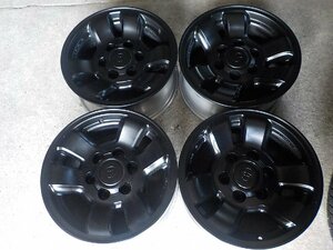 # trader addressed to cheap postage Toyota original Surf 185 series 16 -inch aluminium wheel 4 pcs set 7J+15 139.7/6 mat black repeated painting goods # Kyoto departure 