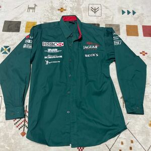 JAGUAR RACING ジャガーレーシング ピットシャツ 刺繍 長袖ピットシャツ グリーン Lサイズ