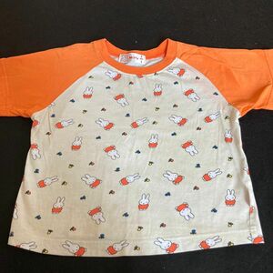 キッズ 半袖Tシャツ 半袖 Tシャツ 子供服 こども服 女の子　ミッフィ　オレンジ　100cm