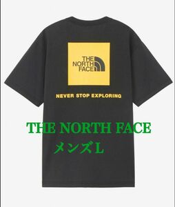 THE NORTH FACE ザノースフェイス ショートスリーブバックスクエアーロゴティー　ブラック×サミットゴールド　メンズＬ