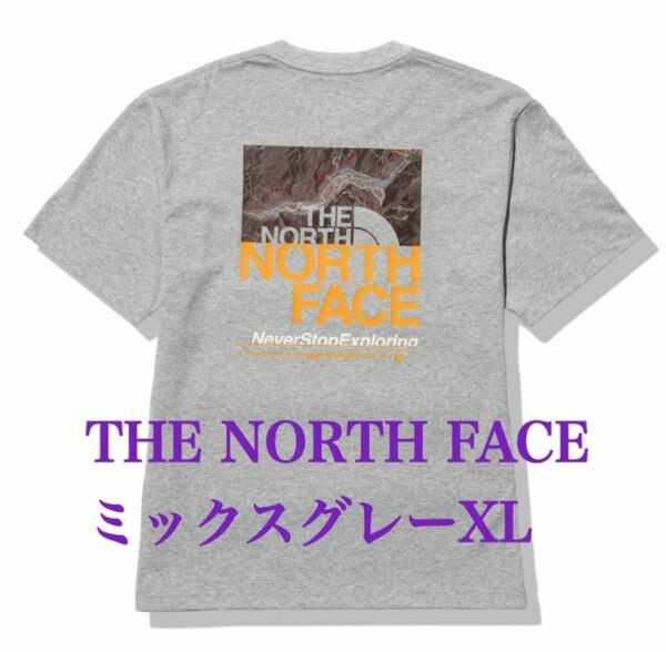 THE NORTH FACE ザノースフェイス　NT32338 ショートスリーブハーフスウィッチングロゴティー　ミックスグレーXL