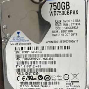 WD 正常 SATA HDD WDC 750GB 2.5インチ　ハードディスク