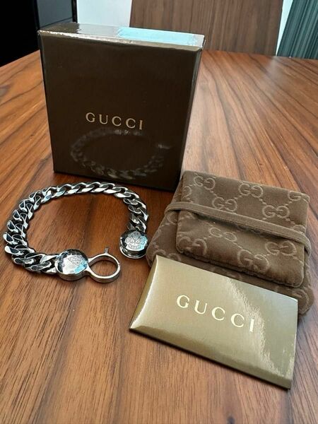 【希少】GUCCI 喜平 クレストブレスレット レア 美品 シルバー SV925