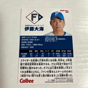 プロ野球チップス 2024 伊藤大海 北海道日本ハムファイターズ レギュラーカードの画像2