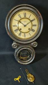 吉海M204 SEIKOSHA 精工舎 達磨時計 四つ丸型 戦前時計 アンティーク 振り子 柱時計 機械式 現状品