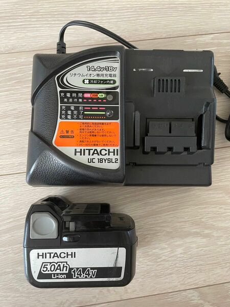 HITACHI リチウムイオン充電器　UC 18YSL2 バッテリー付き(ジャンク)