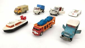 8 トミカ ミニカー 7台 セット ジャンク TOMICA◆まとめ 昭和 レトロ 玩具 当時物 トヨタ TOYOTA いすゞ ISUZU トラック セリカ ランクル