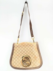 8 Old Gucci tote bag shoulder bag canvas GG pattern Inter locking Gold metal fittings shoulder . Brown 53280 GUCCI* brand 