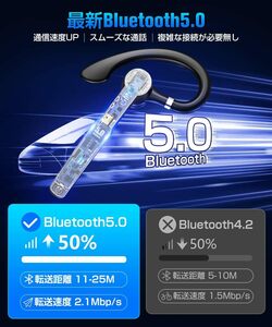 日常使い 2022新登場 耳掛け式 Bluetoothヘッドセット 片耳 ワイヤ