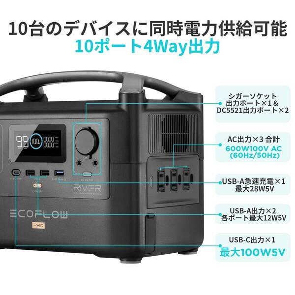 　ポータブル電源 720Wh 大容量 高速充電1.6時間