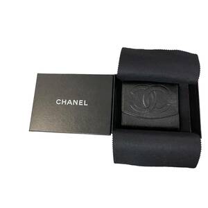 【中古品】CHANEL シャネル キャビアスキン ココマーク 2つ折財布 ブラック レディース財布 箱あり L63721RK