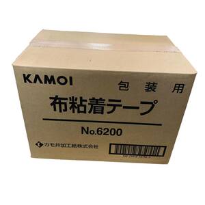 ◆未使用/同梱不可◆ KAMOI カモ井加工紙 布粘着テープ No.6200 50mm×25ｍ 30巻入り 包装用 保管品 P37907N