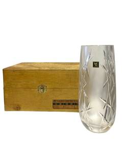 KAGAMI CRYSTAL GLASS カガミ クリスタル 切子ガラス 花瓶 中古品 SKH634